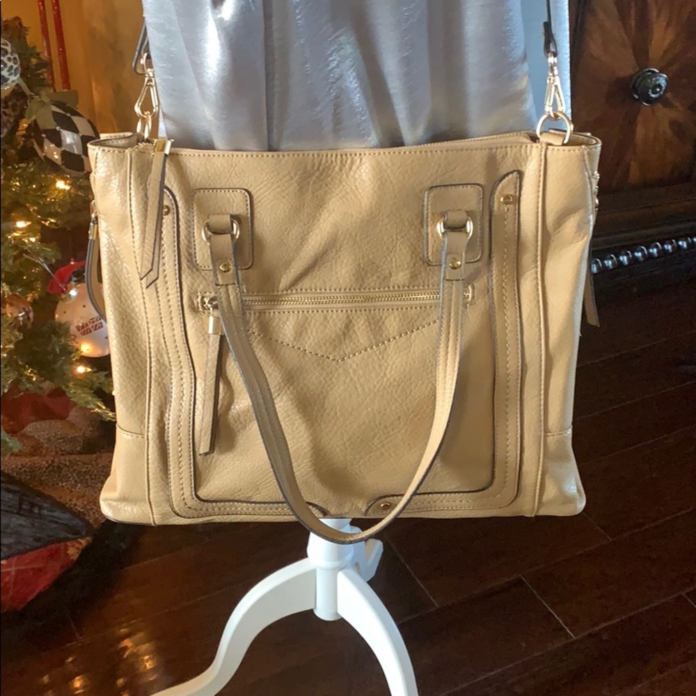 Sole Society Large Tan Handbag - Gold Hardware